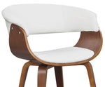 Adelia White PU Leather/Wood Arm Chair