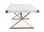 Adeline White/Gold Metal Dining Table (Oversized)