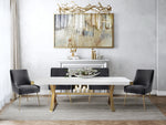 Adeline White/Gold Metal Dining Table (Oversized)