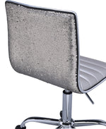 Alessio Silver PU Leather/Chrome Metal Swivel Office Chair