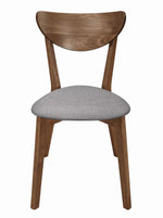 Alfredo 2 Grey Fabric/Natural Walnut Wood Side Chairs