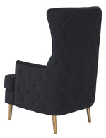 Alina Black Velvet Tall Back Accent Chair