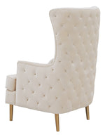 Alina Cream Velvet Tall Back Accent Chair