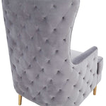 Alina Grey Velvet Tall Back Accent Chair