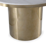 Alisin White Marble/Brushed Gold Metal Dining Table