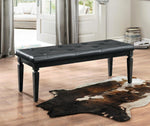 Allura Black PU Leather/Wood Tufted Bed Bench