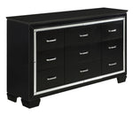 Allura Black Wood Dresser with Alligator Embossing