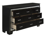 Allura Black Wood Dresser with Alligator Embossing