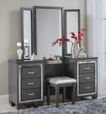 Allura Gray Wood Vanity Table with Mirror