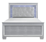 Allura Silver Wood King Bed with LED Lighting