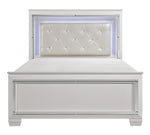 Allura White Wood King Bed with LED Lighting