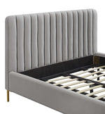 Angela Contemporary Grey Velvet King Platform Bed