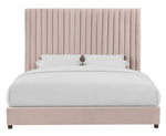 Arabelle Blush Velvet Queen Platform Bed