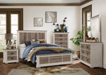 Arcadia White & Weathered Gray Wood 5-Drawer Chest