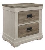 Arcadia White & Weathered Gray Wood Nightstand