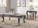 Ariadne Marble/Platinum Wood End Table