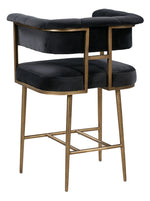 Astrid Grey Velvet/Antique Brass Iron Bar Chair