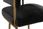 Astrid Grey Velvet/Antique Brass Iron Bar Chair