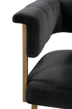 Astrid Grey Velvet/Antique Brass Iron Bar Chair