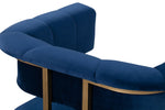 Astrid Navy Velvet/Antique Brass Iron Arm Chair