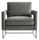 Avery Grey Velvet Accent Chair