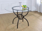 Aviano Clear Glass/Gunmetal Metal Round Dining Table