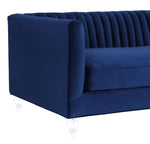 Aviator Navy Velvet 2-Seat Sofa (Oversized)