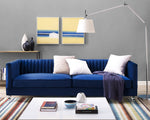 Aviator Navy Velvet 2-Seat Sofa (Oversized)