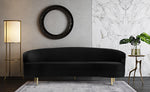 Baila Contemporary Black Velvet Sofa (Oversized)