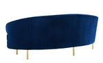 Baila Contemporary Navy Velvet Sofa (Oversized)