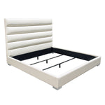 Bardot White Leatherette Tufted Queen Bed