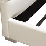 Bardot White Leatherette Tufted Queen Bed