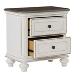 Baylesford Antique White Wood 2-Drawer Nightstand