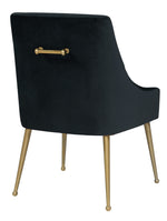 Beatrix Black Velvet/Gold Metal Side Chair