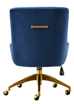 Beatrix Navy Velvet/Metal Swivel Office Chair