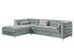 Bellaire Contemporary Grey Velvet LAF Sectional