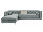 Bellaire Contemporary Grey Velvet LAF Sectional