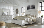 Kanwyn Whitewash Wood Cal King Storage Bed