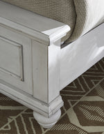 Kanwyn Whitewash Wood King Panel Bed