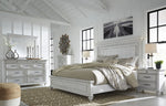 Kanwyn Whitewash Wood King Panel Bed