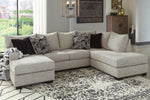 Megginson 2-Pc Storm Fabric Sectional with LAF Sofa Chaise (Oversized)