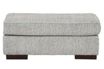 Mercado Pewter Fabric Ottoman