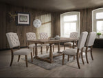 Bernard 2 Cream Linen/Weathered Oak Wood Side Chairs