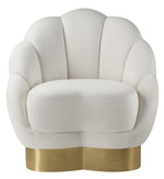 Bloom Cream Velvet Channel Tufted Chair