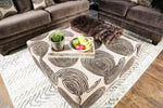 Bonaventura Brown Pattern Microfiber Ottoman