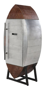 Brancaster Retro Brown/Aluminum Wine Cooler Cabinet