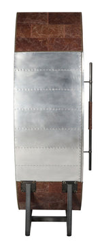 Brancaster Retro Brown/Aluminum Wine Cooler Cabinet