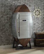 Brancaster Retro Brown/Aluminum Wine Cooler Cabinet