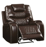 Braylon Brown PU Leather Manual Recliner