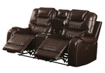 Braylon Brown PU Leather Manual Recliner Loveseat